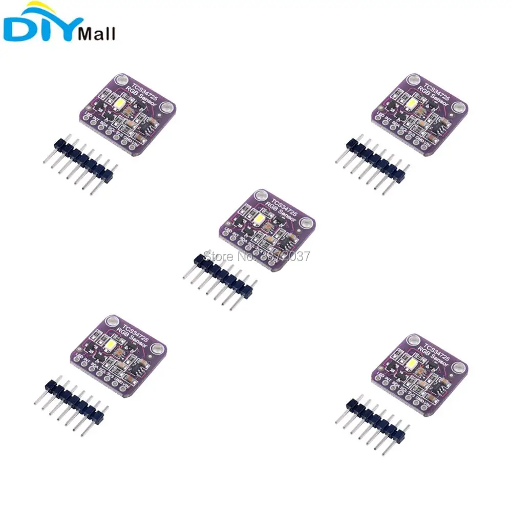 

5pcs/lot GY-TCS34725 TCS34725 RGB Light Color Recognition Sensor Breakout Module with IR Filter for Arduino UNO R3