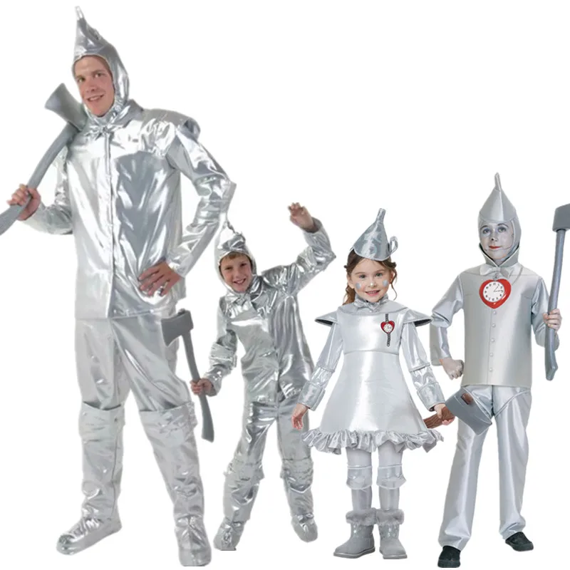 

Adult Children The Wizard of OZ Tin Man Fancy Dress Halloween Child Book Week Fairy Tale Storybook Cosplay Costume