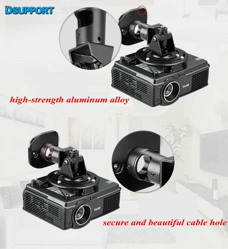 PR01 max loading 30lbs Aluminum Alloy 360 Degree Universal Projector Mount Bracket Ceiling Wall Hanger PR01 max loading 30lbs Aluminum Alloy 360 Degree Universal Projector Mount Bracket Ceiling Wall Hanger