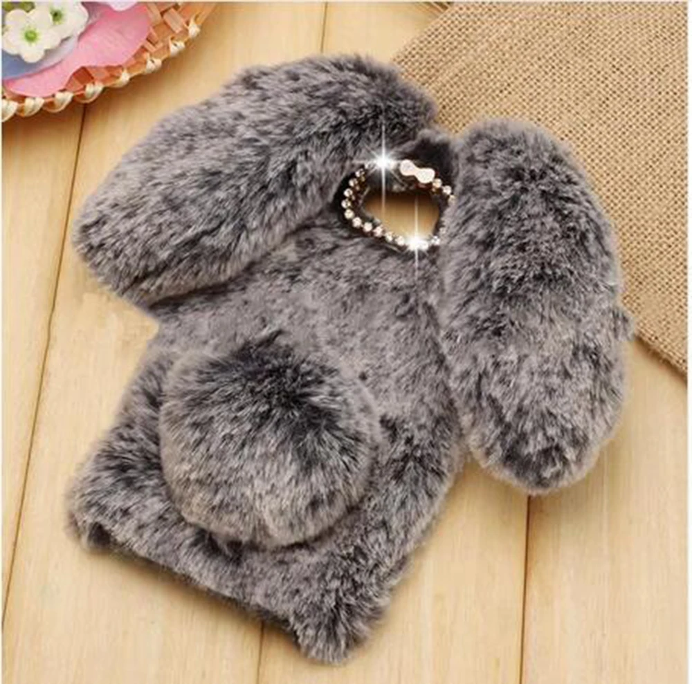 Haissky Cute Rabbit Hair Fur Case For Samsung Galaxy J3 J5 2016 Glitter Cases Cover For Samsung