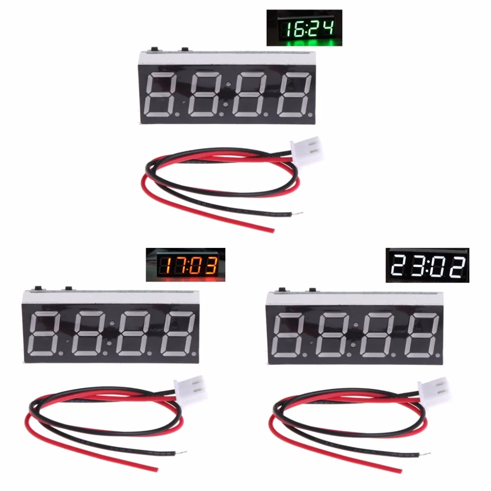 

12V 5-24V Electronic Voltmeter Thermometer Clock for Car Auto LED Monitor Module Tester Tools