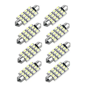 

TOYL 8 *42mm 16 3528 SMD LED Bulbs White Car Dome Festoon Interior Light