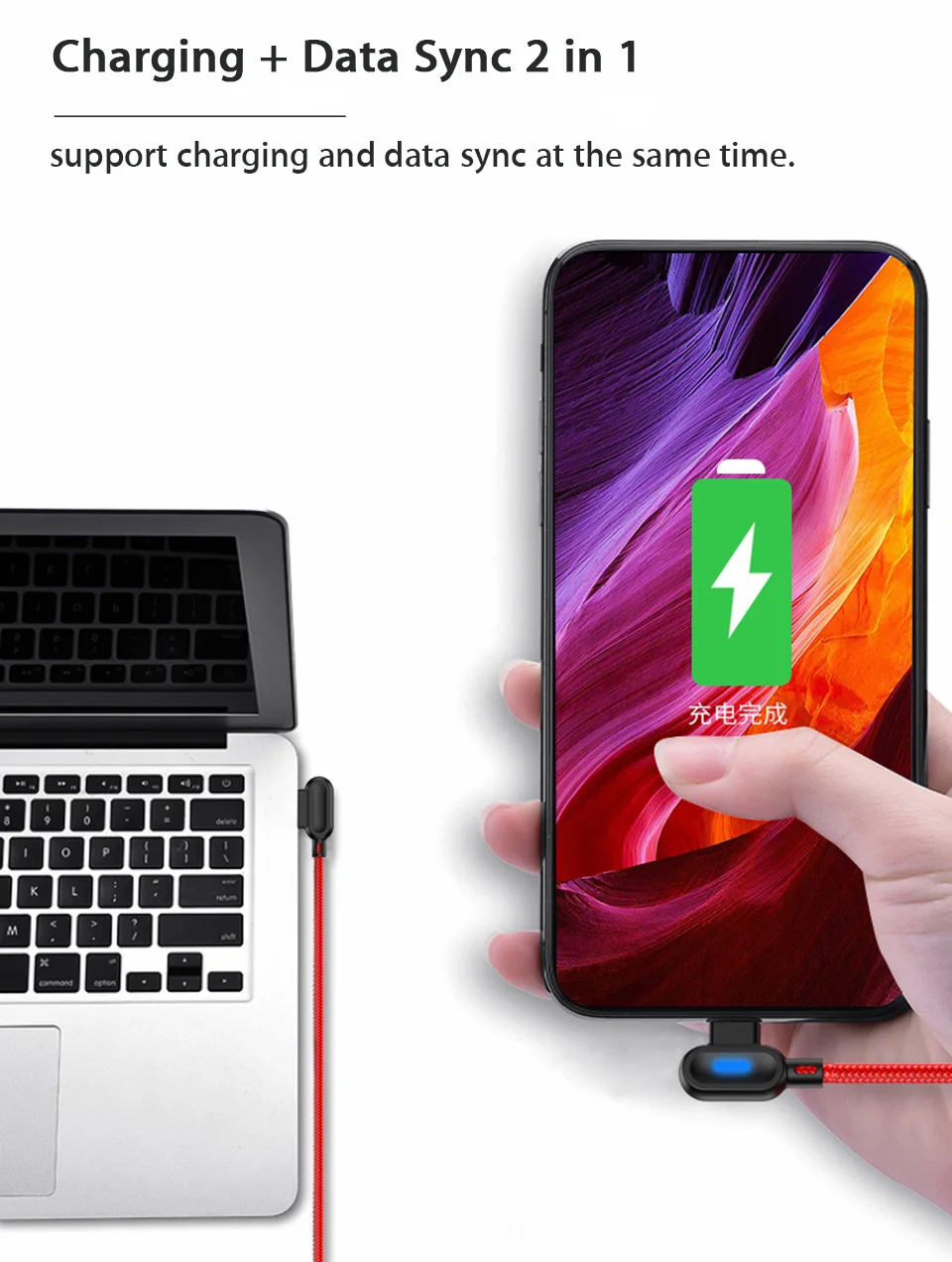 Usb Type C 90 Degree Cable Fast Charging Phone Charge Cavo Usb Charger Wire 2 Meter for Samsung Note 9 8 A20e Redmi K20 Pro Sony