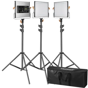 

Neewer 3 Packs Dimmable Bi-color 480 LED Video Light and Stand Lighting Kit:3200-5600K CRI 96+ LED Panel,200cm Light Stand