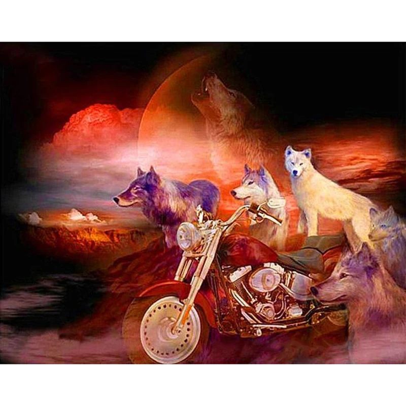

Diamond Embroidery pattern Full Square/Round Cross Stitch Wolves Motorcycle Rubik's Cube Diamond Painting DIY Mosaic Needlework