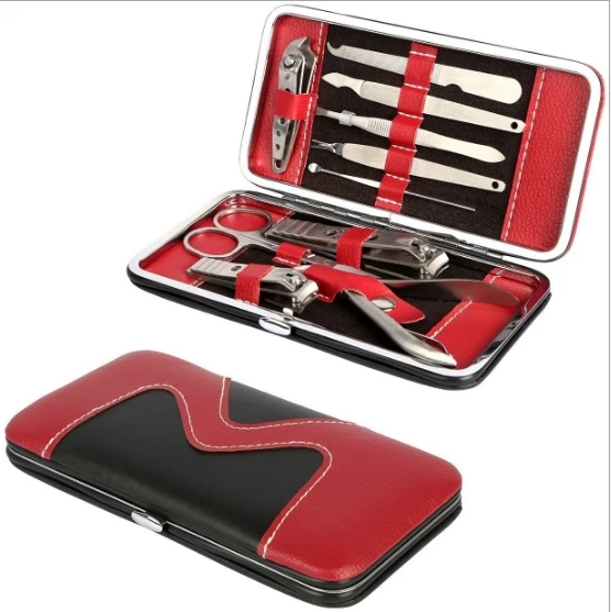 

5Sets Portable Manicure Set Pedicure Scissor Ear Pick Utility Nail Clipper Kit Stainless Steel Nail Care Tool