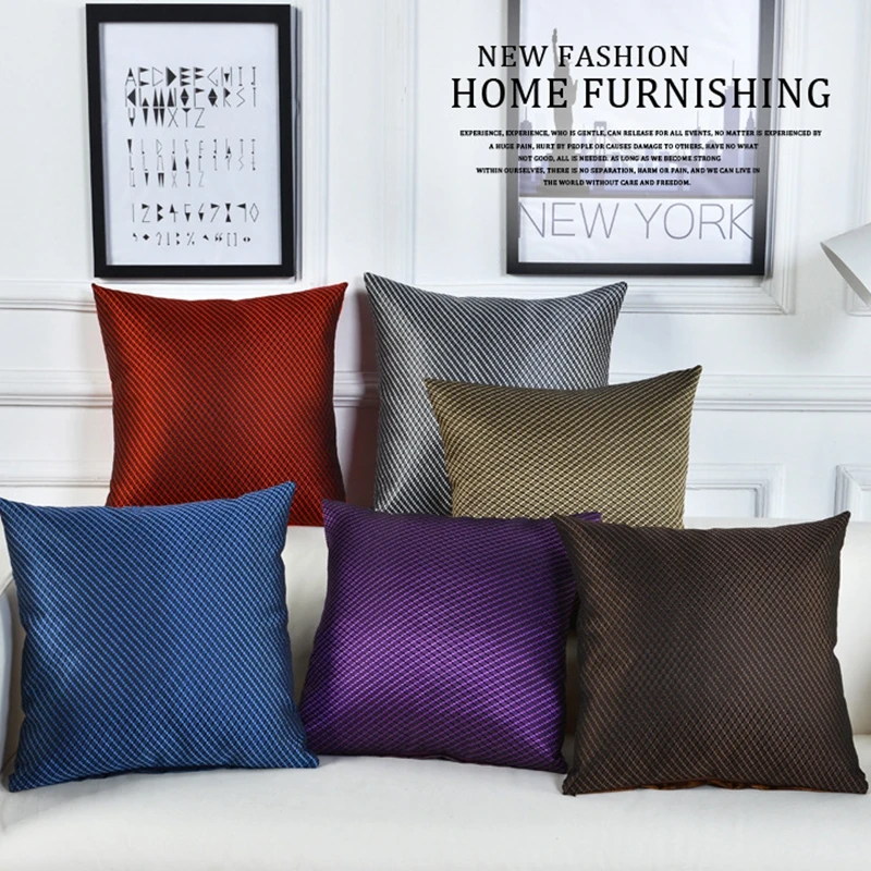 

Fashion Embroider Plaid Cushion Case Square Sofa Car Nap Throw Pillow Cover Home Decor Supplies Decorbox (without Pillow Core)