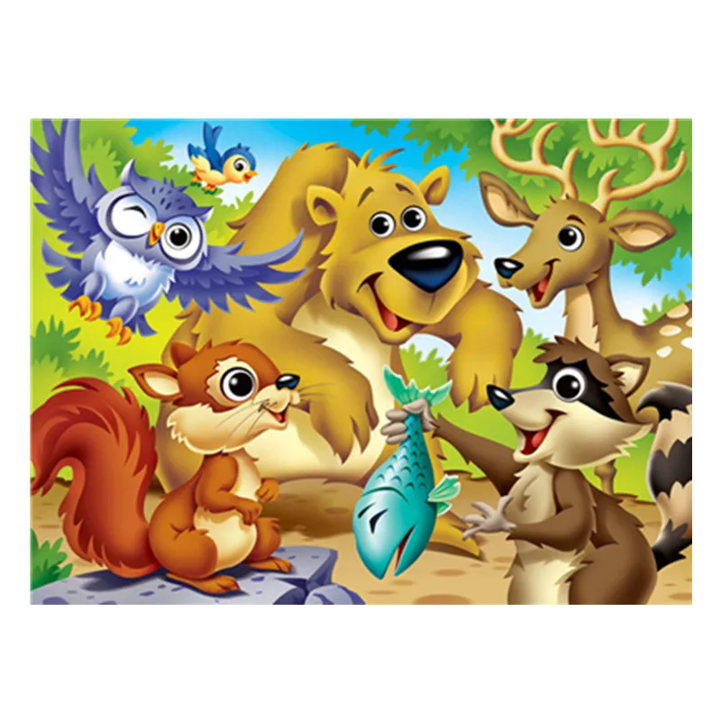

Diamond Cross Stitch / Cartoon D Animal Combination 5D DIY Diamond Embroidered Full Round Diamond