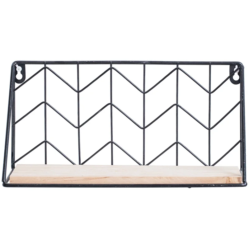 

Scandinavian style, simple and creative iron art grid containing pendants, wall shelves, wall hangers, room decor frames