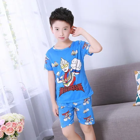 Летние Детские пижамные комплекты с героями мультфильмов, модная детская одежда для девочек, детские пижамы, домашняя одежда для мальчиков, футболка+ штаны, 2 предмета - Цвет: style 2
