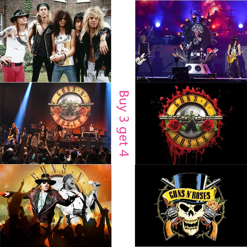 

Guns N Roses Rock Music Posters Clear Image Wall Stickers Home Decoration Good Quality Prints White Coated Paper
