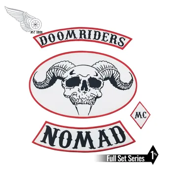 

4PCS/SET OUTLAW DOOMRIDERS BIKER MC COLORS 1%er PATCH - VINTAGE REAL ORIGINAL MOTORCYCLE CLUB VEST SEWING DIY Apparel