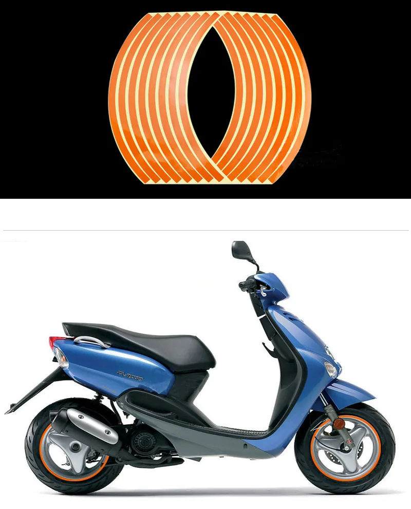 12 дюймов красочные светоотражающие наклейки полоса обода колеса Полоса Светоотражающая Предупреждение предупреждение обода декор для автомобиля мотоцикла - Цвет: Orange