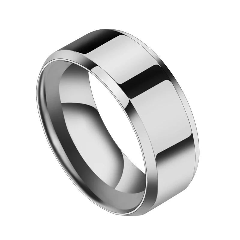 New Design 8mm Width Black Titanium Stainless Ring For Women Men High Quality Couple Ring Wedding Jewelry