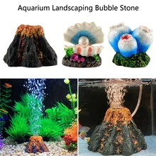 Volcano Aquarium Fish Tank Decor Oxygen Pump Air Bubble Stone Air Pump Drive Fish Tank Aquarium Ornament aquarium air pump flexible bubble wand tube 120cm