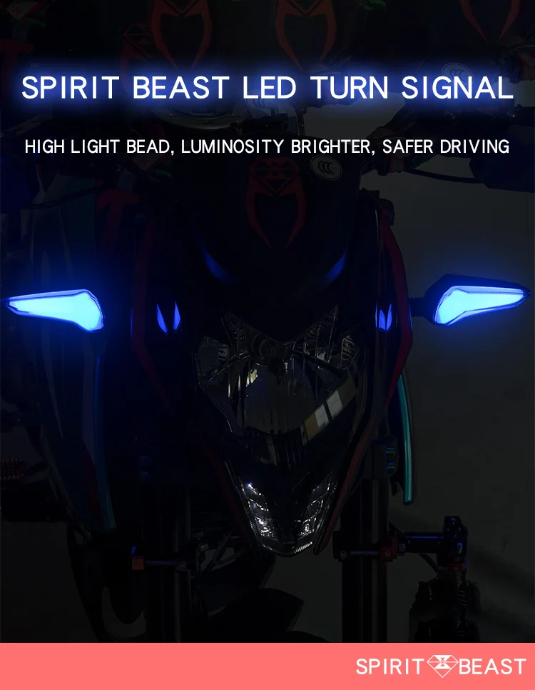 SPIRIT BEAST Мотоцикл модифицированные поворотники водонепроницаемый поворотники светодиодный фонарь направленного света декоративные сигнальные огни