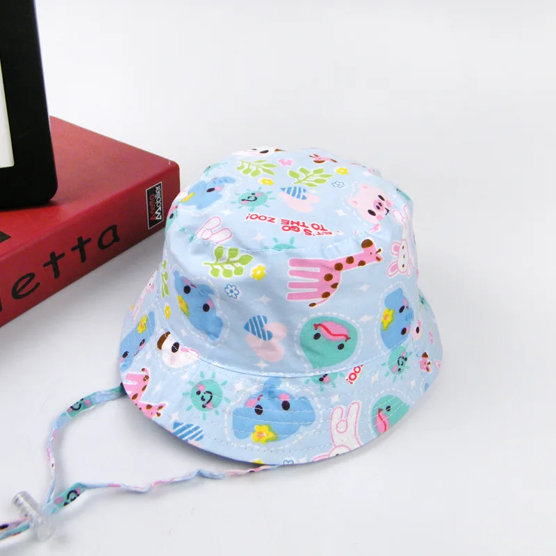 Cute Baby Girl Hats Newborn Sun Hat Cotton Print Zoo Bucket Cap Baby