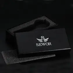 Оптовая продажа SEWOR бренд Luxury Уникальный конструктор прозрачный логотип Для Мужчин Автоматические Механические Подарок Бумага часы