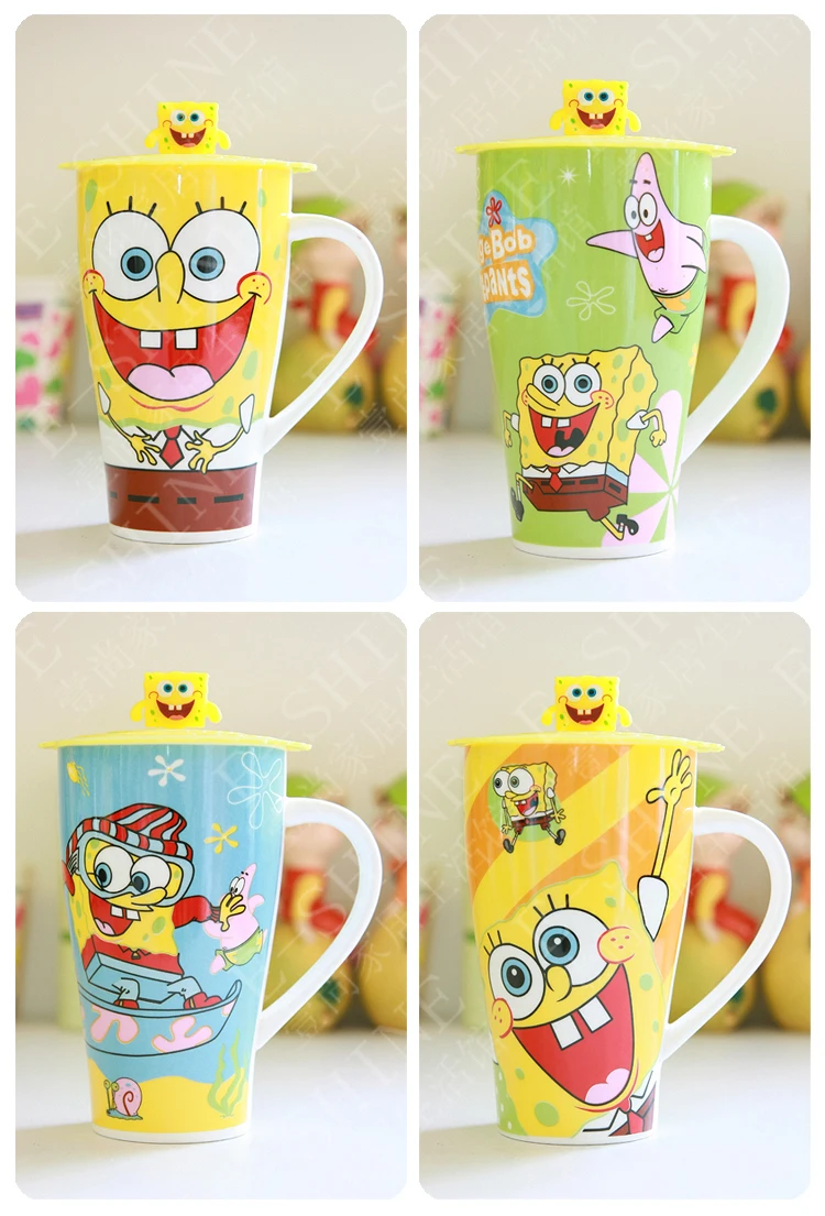Spongebob Kartun Mug Keramik Kreatif Kapasitas Besar Gelas Air