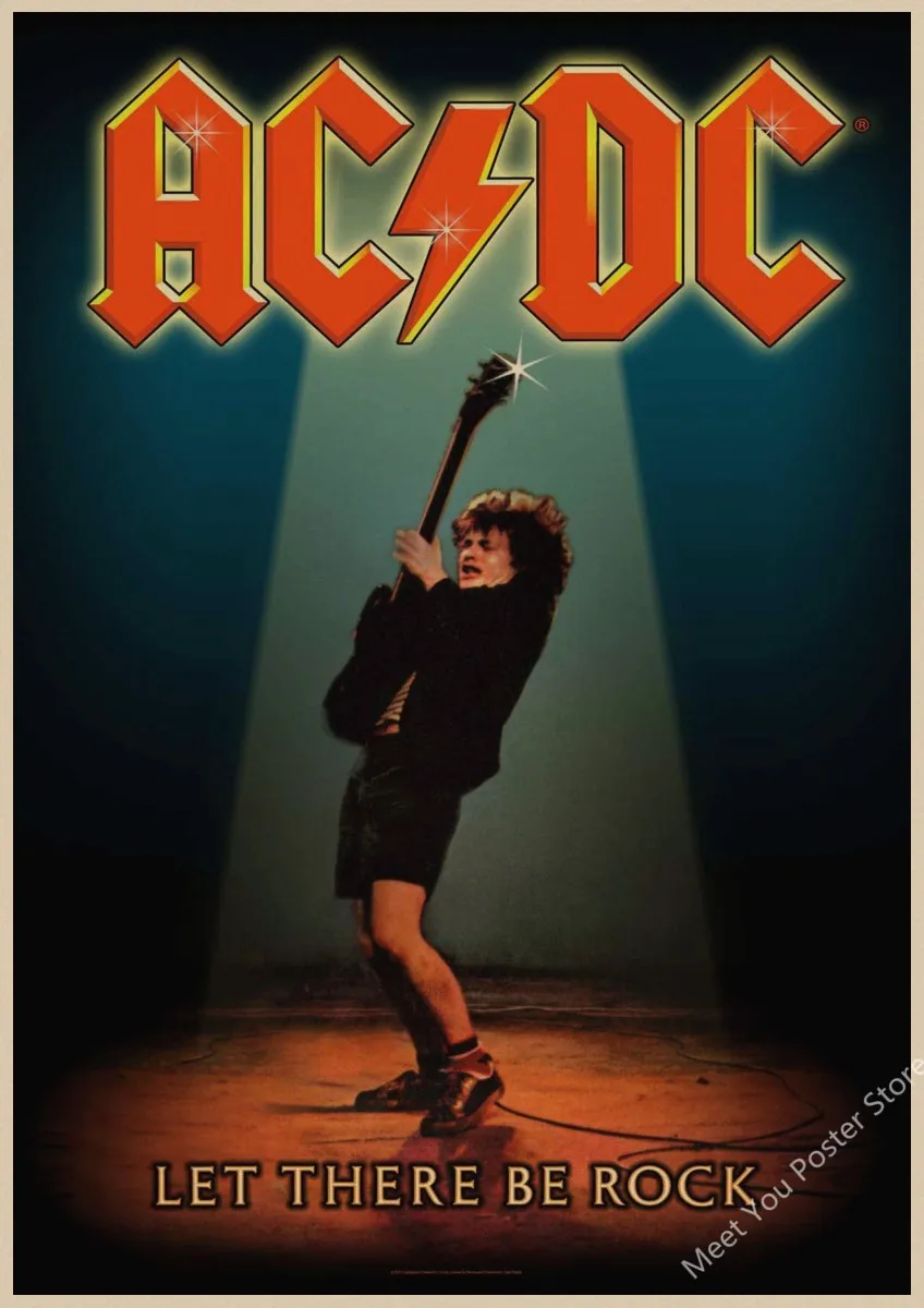 Плакат ACDC австралийская рок-группа ACDC Malcolm Angus ретро крафт-бумага плакат настенный стикер Гостиная Бар домашний паб кафе Декор A1