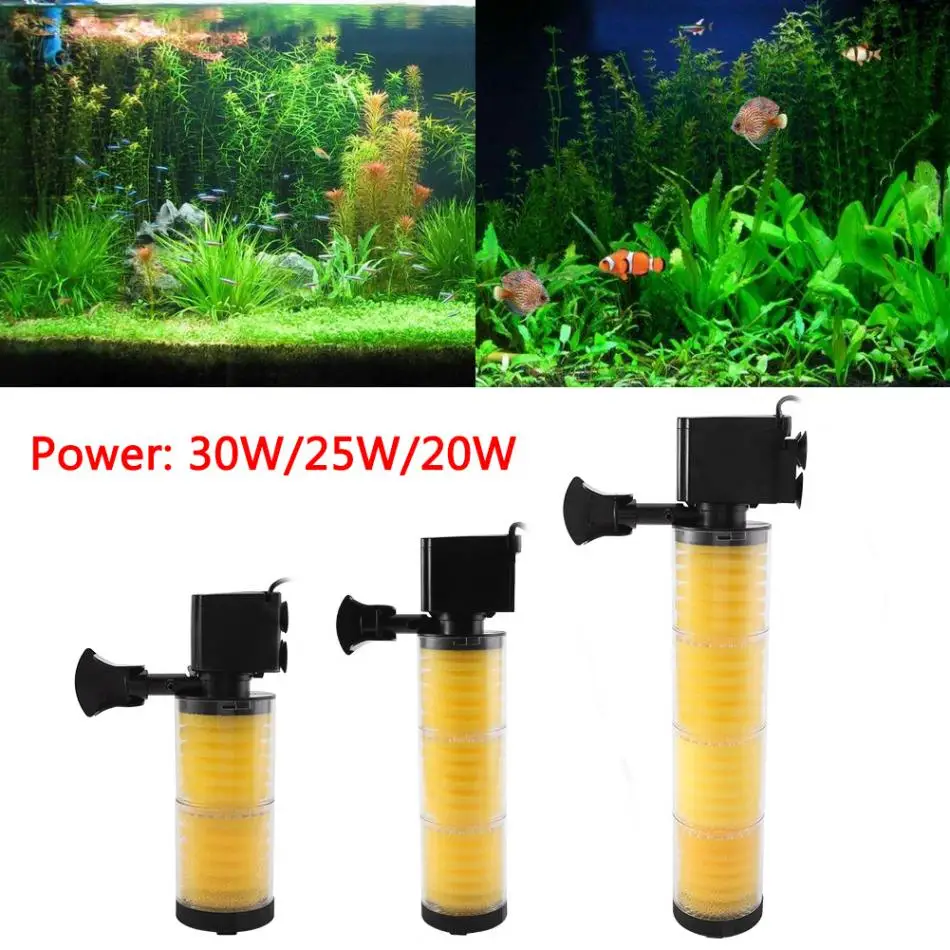 3 in 1 Aquarium Filtration Filter Fish Tank Air Pump Submersible Oxygen Air Pump Aquatic Pets