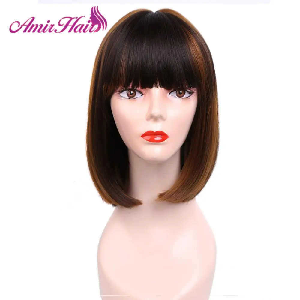 Pelucas sintéticas negras rectas de Emir con flequillo para mujeres de longitud media Peluca de pelo Bob peluca resistente al calor bobo peinado Cosplay pelucas Pelucas sintéticas negras rectas de Emir con flequillo para mujeres de longitud media Peluca de pelo Bob peluca resistente al calor bobo peinado Cosplay pelucas