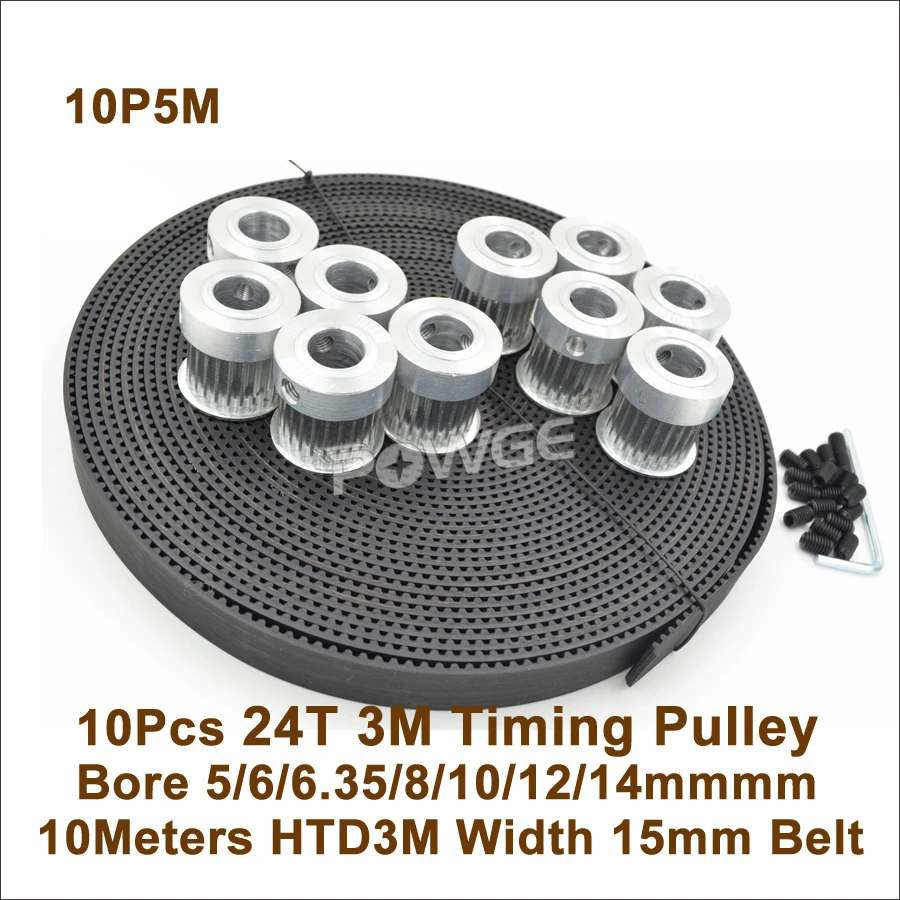 24 Teeth 3M Timing Pulley Bore 5//6//6.35//8mm for Width 15mm 3M Synchronous Belt