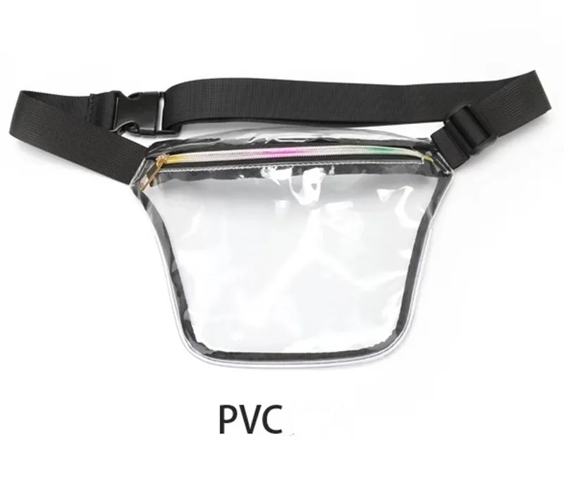 Женская модная лазерная ПВХ прозрачная поясная сумка Bananka дорожная поясная сумка женская прогулочная альпинистская поясная сумка - Цвет: PVC transparent