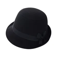 Женская Ретро бантик пляжная войлочная шерсть фетровая шляпа-котелок шапки для туризма шляпы