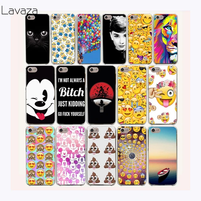 lavaza 45af emoji smiley black cat minions hard plastic transparent