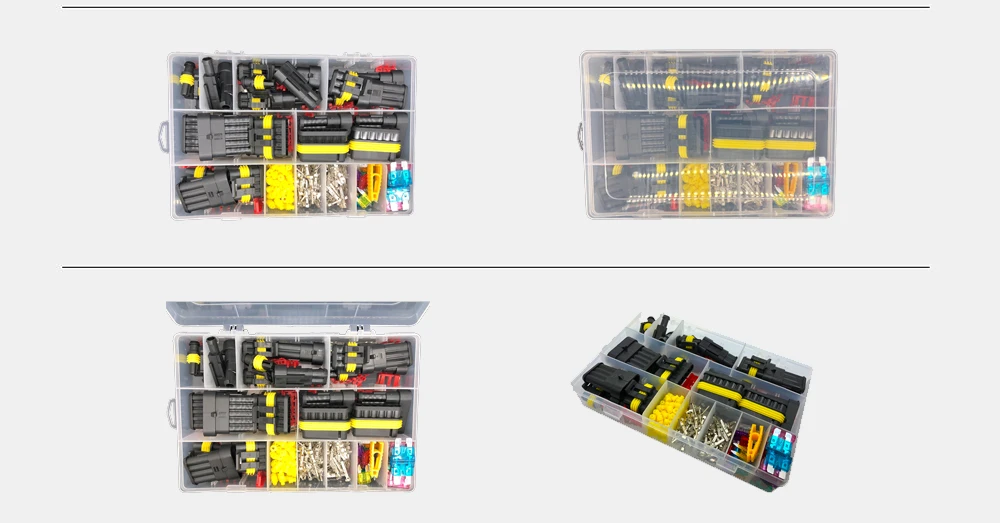 242 шт/комплект Superseal AMP Tyco водонепроницаемые 12 В электрические провода комплекты разъемов с обжимными клеммами и автоматическим предохранителем