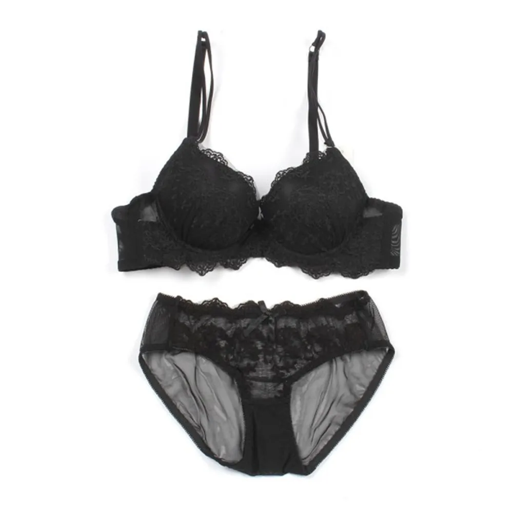 

Lady Women Girls Lace Floral Satin Bra Underwear Underwire Push Up Bras Set