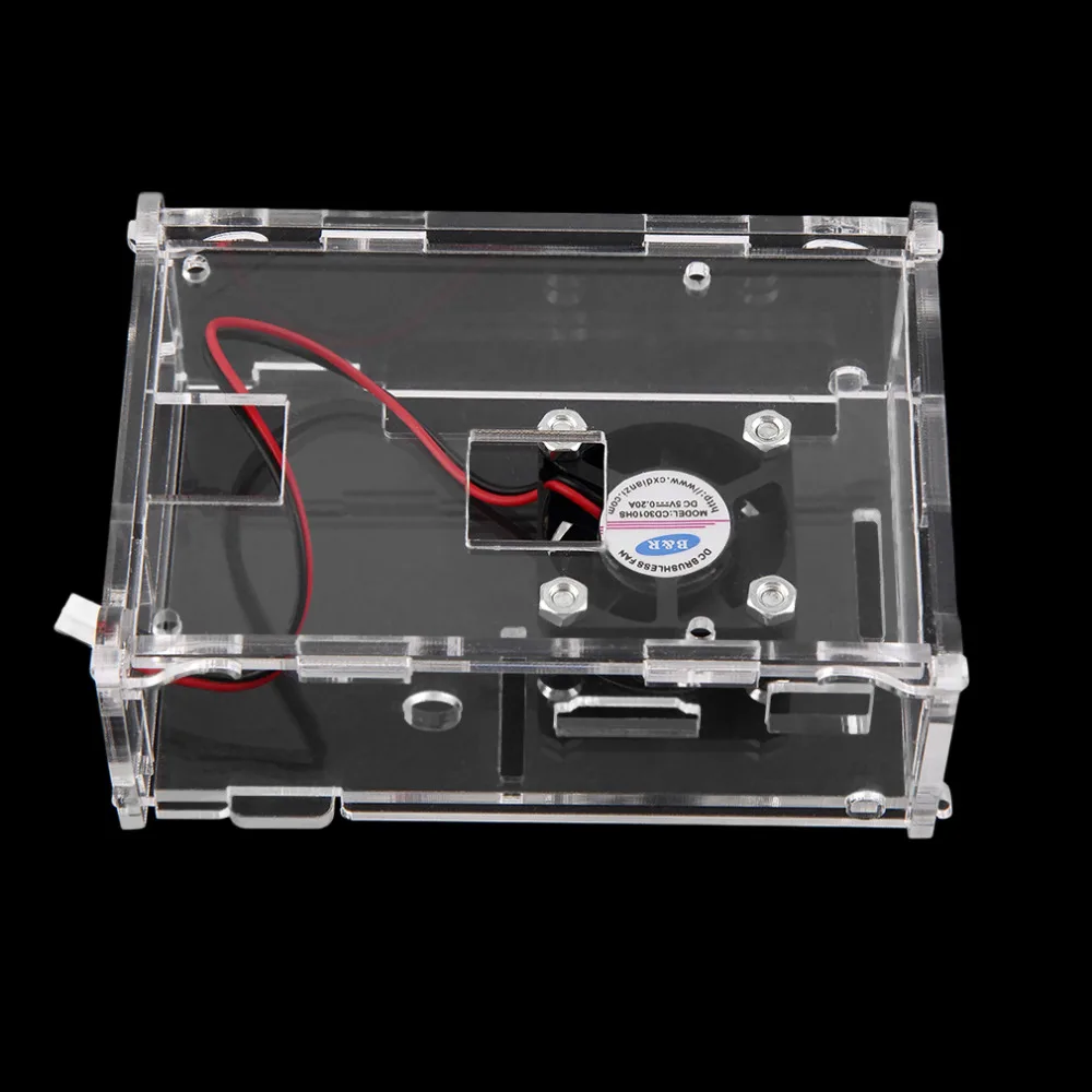 

New Transparent Clear Acrylic Shell Case Enclosure Box Cooling Fan for Raspberry Pi 2 Model Raspberry Pi B+ Wholesale
