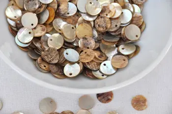 

1200pcs mother of pearl button jewelry making materials 10mm-11mm shell beads side holes D15