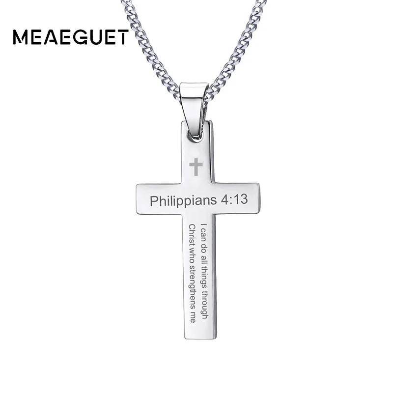 Buy Meaeguet Stainless Steel Cross Necklace for Men