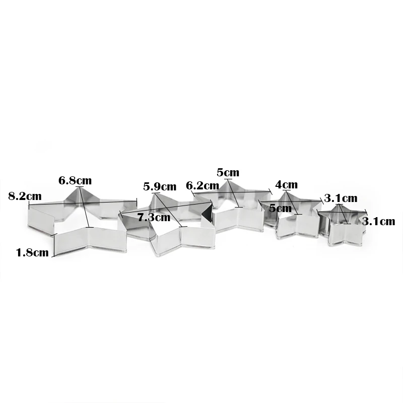 5 шт. пятиконечный нож-звезда из нержавеющей стали печенье помадка ножики для разрезки торта инструменты форма для торта пресс-форма посуда для кухни