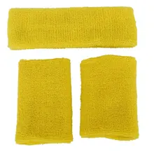 1х лента и 2х Браслеты эластичные для спорта-желтый