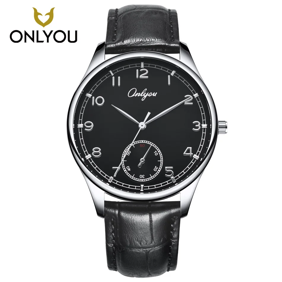 

ONLYOU Fashion Men Quartz Watches Female Casual Leather Strap Watch High quality Women Dress Black Brown relogio feminino