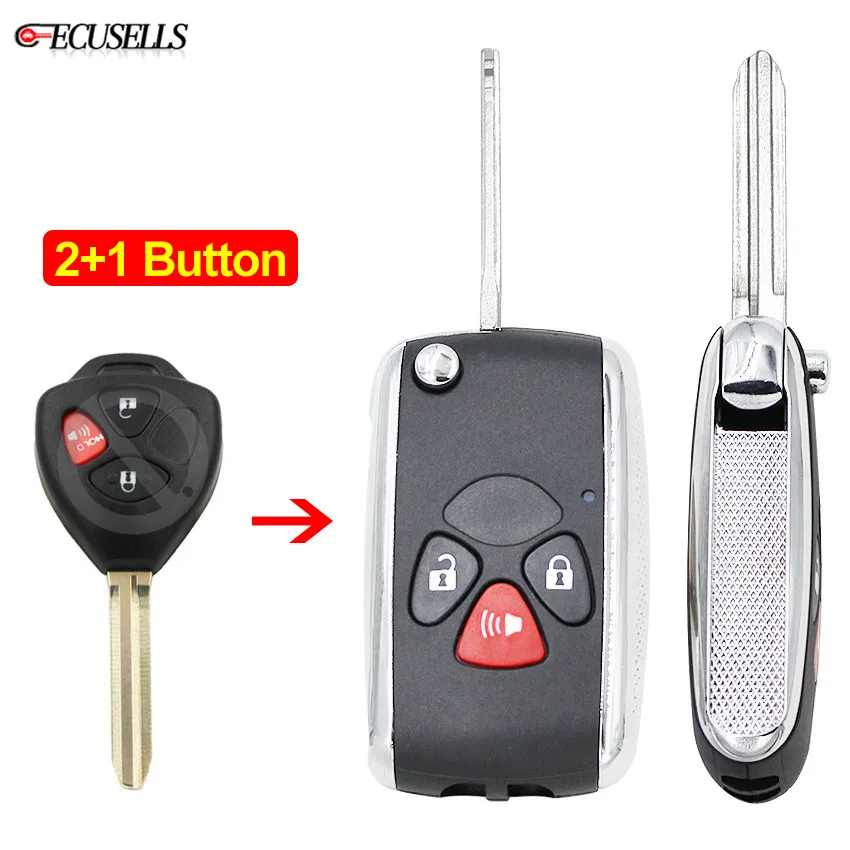 

2+1/3 Button Modified Folding Flip Remote Key Shell Case TOY43 Blade for Toyota Scion tC Yaris Hilux Hilux Vigo Fortuner 4Runner