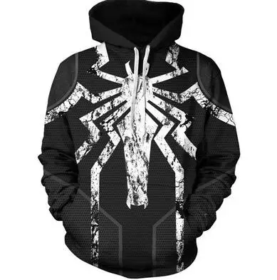 New Movie Venom Superhero Movie Zipper Sweater Hoodie Cosplay Costumes Edward Brock Eddie Brock Christmas Plus Size Pullover