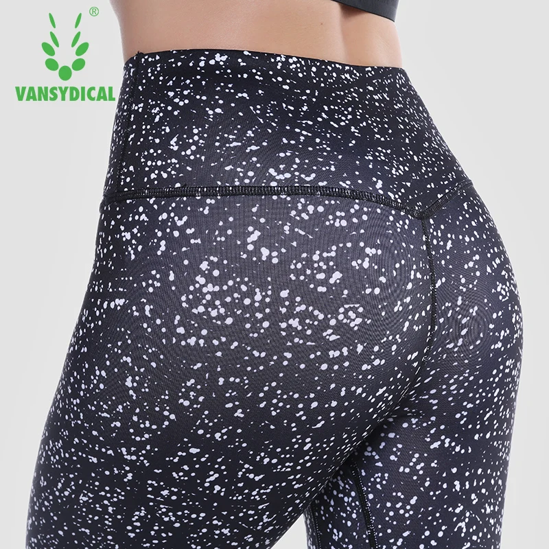 Vansydical 2018 штаны для йоги с принтом компрессионные колготки фитнеса дышащие бега
