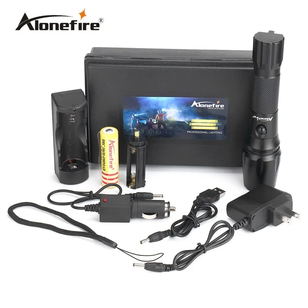Alonefire G900 CREE xm-l T6 LED Алюминий Водонепроницаемый Увеличить фонарик с 18650 Перезаряжаемые Батарея Зарядное устройство