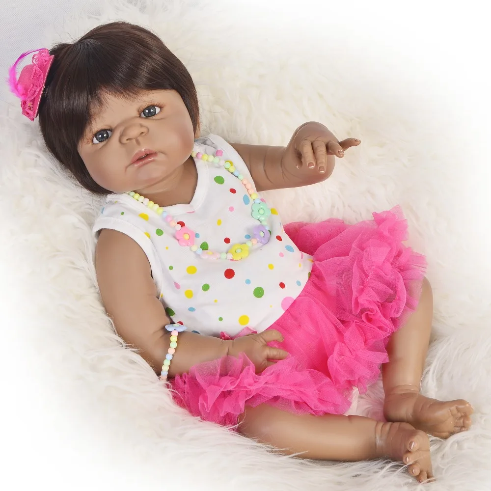 Bebes Reborn черные куклы 23 дюйма 57 см настоящая африканская девочка кукла игрушка