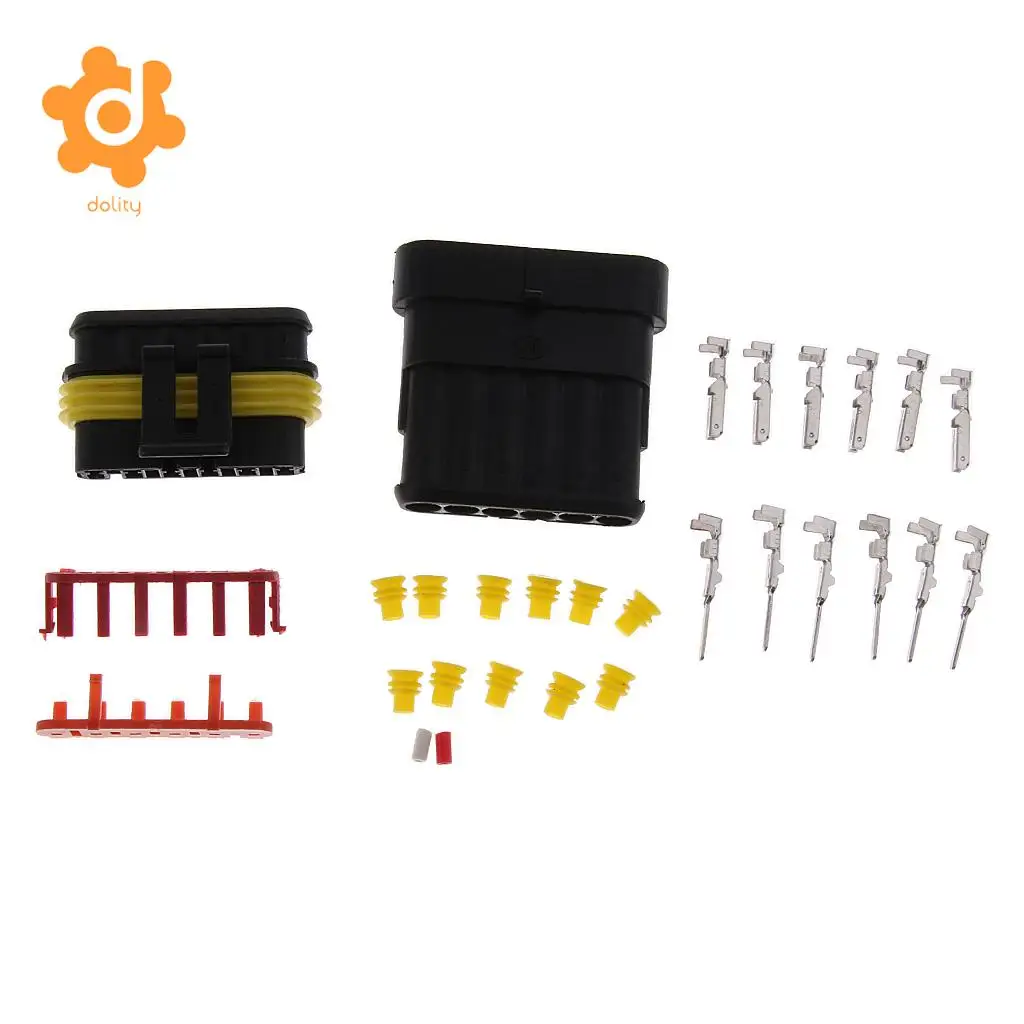 Baoblaze 1 Set 1/2/3/4/6 Pin HID Sealed Waterproof Quick Splice Electrical Wire Connector Plug
