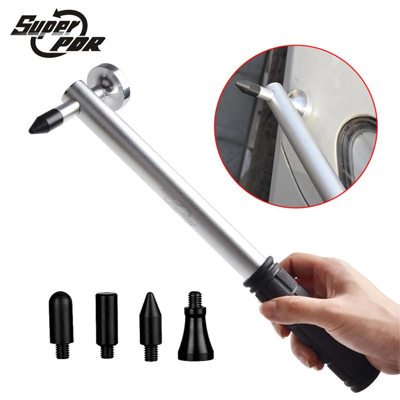 Baratos Super PDR tap down pen Knock Down Herramientas nail Hammer con 5 cabeza sin pintura Dent reparación Dent removal Herramientas Kit