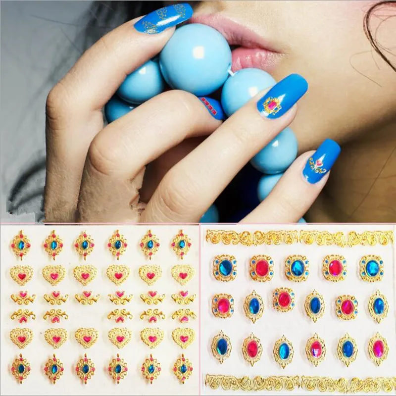 

24pcs/lot ColorfulGilded Pattern 3d Beauty Sticker for Nails Decal Decorations Manicure Tips Beauty Nail Art Sticker