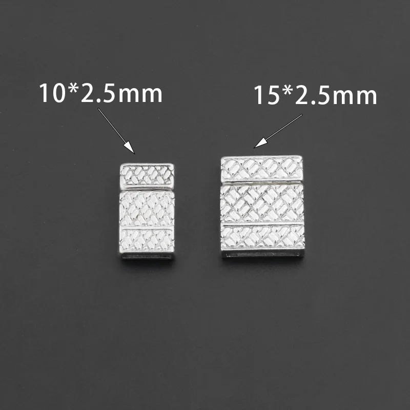 3 наборов антикварных серебряных/бронза 10x2 мм плоские магнитные застежки для 5 мм 10 мм плоский кожаный браслет ювелирных изделий - Цвет: Antique Silver
