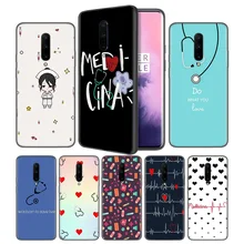 Nurse Medical Medicine Health HeartSoft Black Silicone Case Cover for OnePlus 6 6T 7 Pro 5G Ultra-thin TPU Phone Back Protective