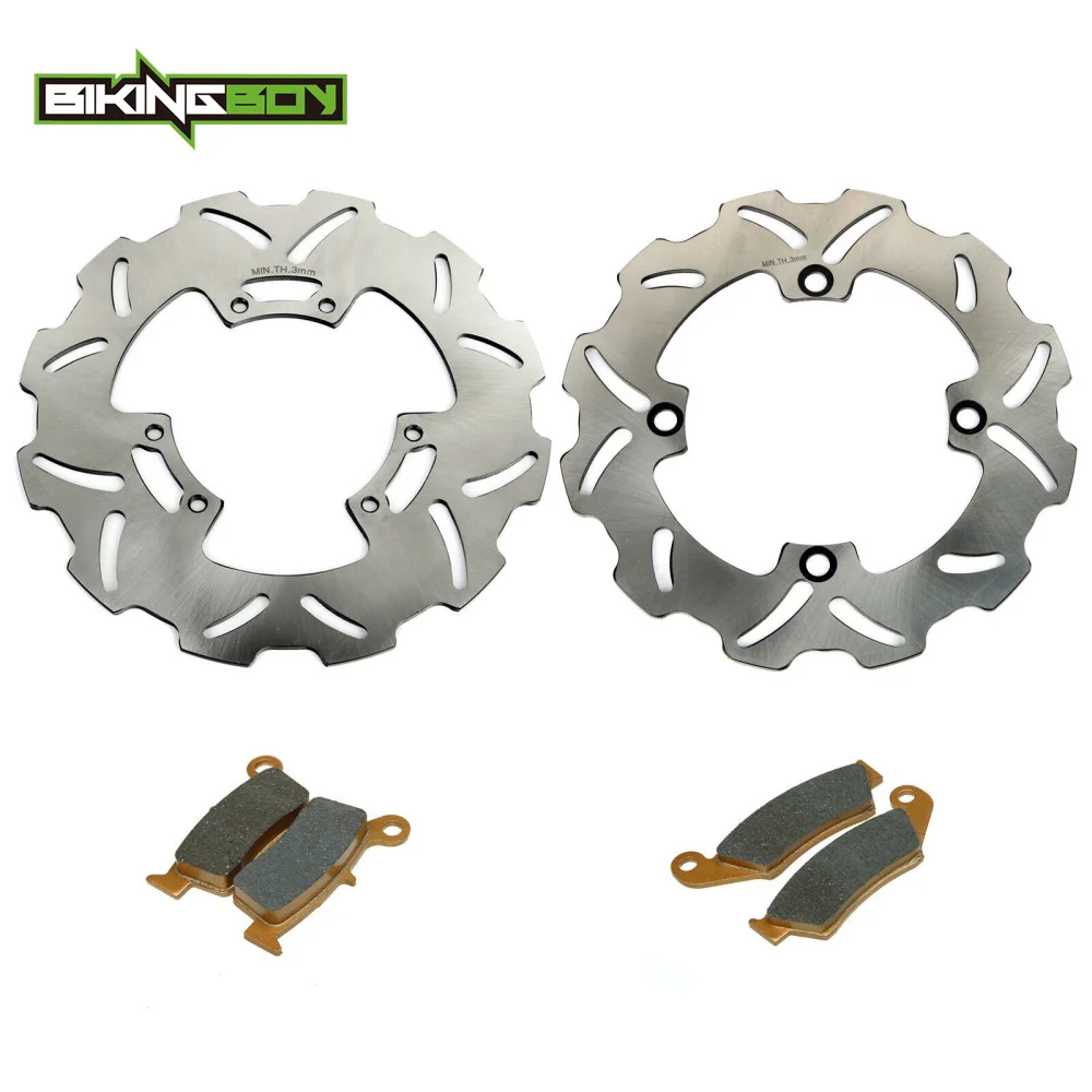 

BIKINGBOY Front Rear Brake Discs Rotors Disks Pads for Honda CR 125 R 1998 1999 2000 2001 CR 250 R 1997 CR125R CR250R 240mm Set