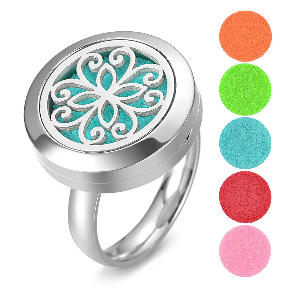 20mm Essential Oils Stainless Steel Aromatherapy Diffuser Locket Ring